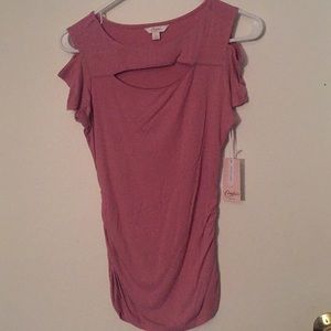 Candies Pink Cold Shoulder Size Small Fitted Top